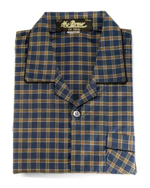 Mens Wedding Nightdress - Checkered Design Nightwear By Hy-Brow Plus High Classic